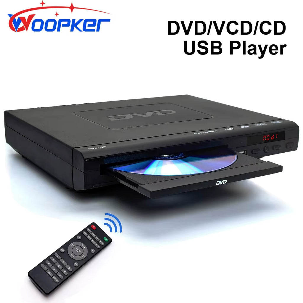 DVD Player 225 Region Free LED Display with Remote Control AV Output Support VCD CD Disc and USB Input