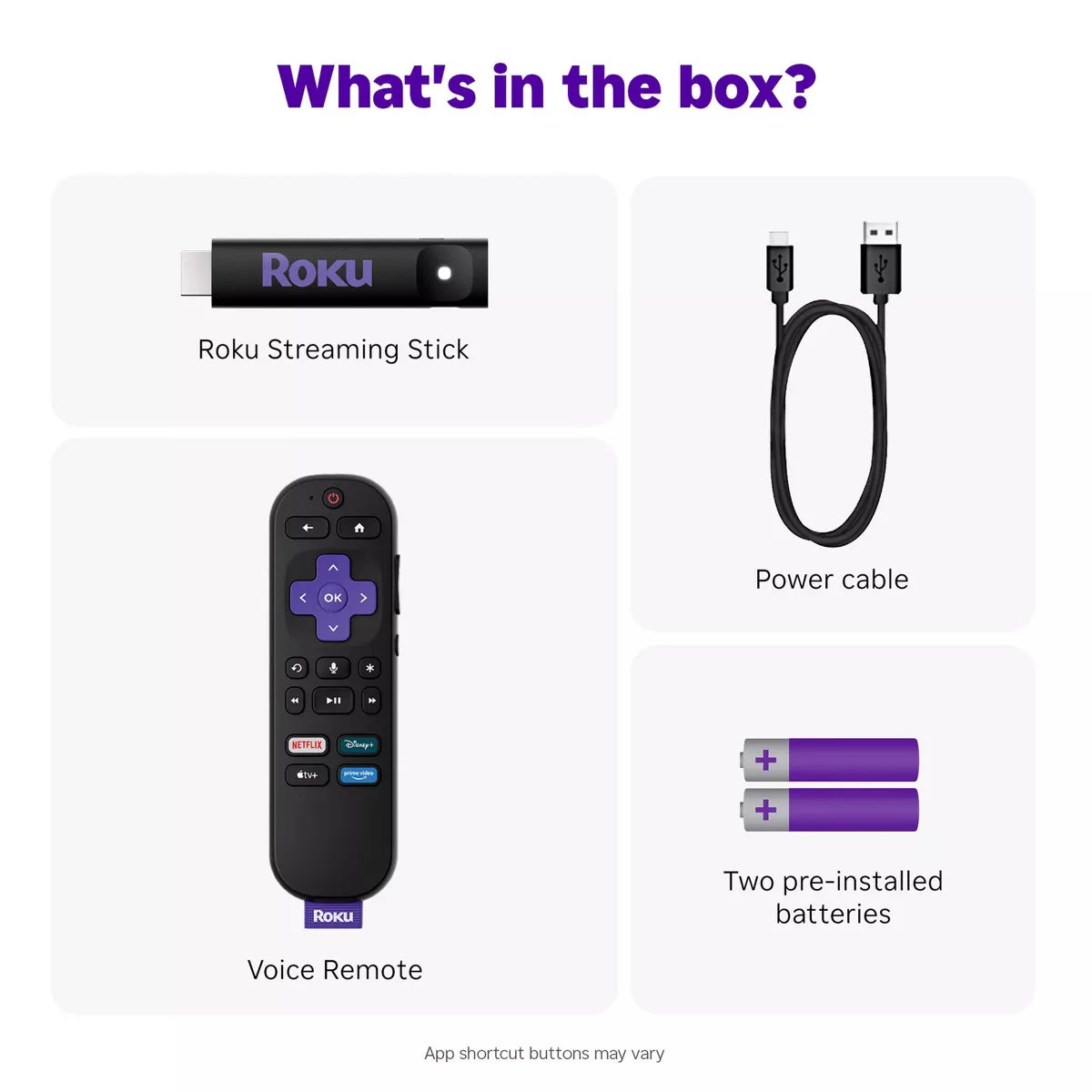Roku Streaming Stick 2025 HD Roku Streaming Device with Voice Remote: Wi-Fi, HDMI, 1080P, Apple Airplay