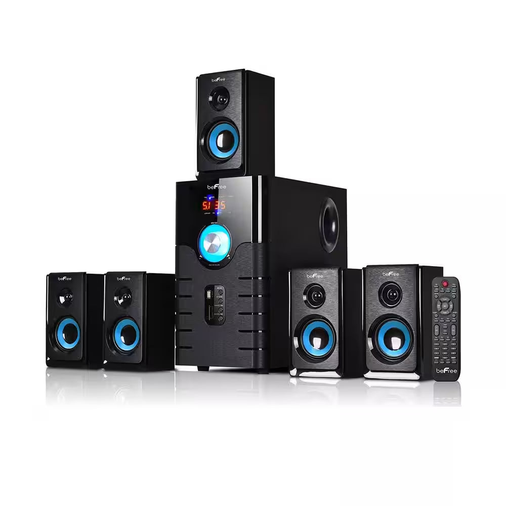5.1-Channel Bluetooth Surround Sound Speaker System in Blue