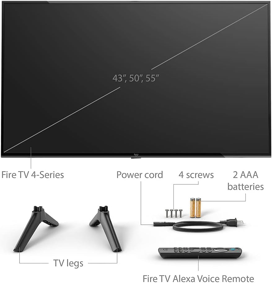 Fire TV 55" 4-Series 4K UHD Smart TV with Fire TV Alexa Voice Remote, Stream Live TV without Cable