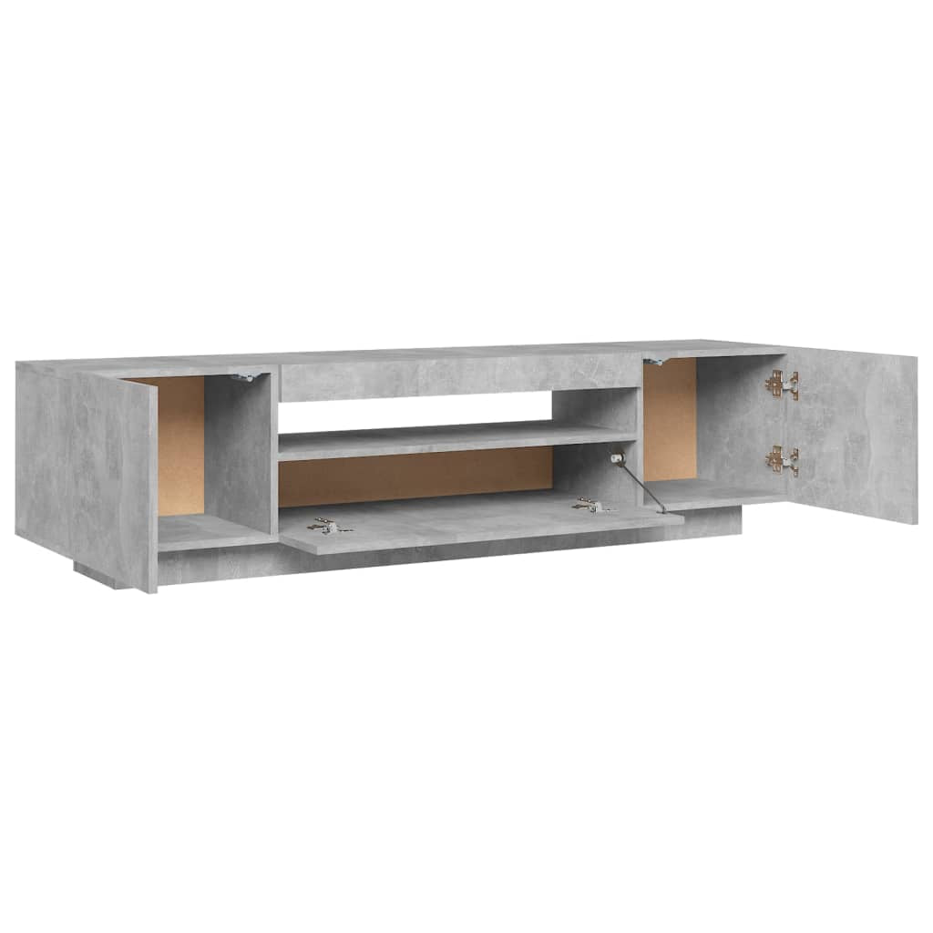 TV Cabinet with LED Lights Concrete Gray 63"X14"X16"