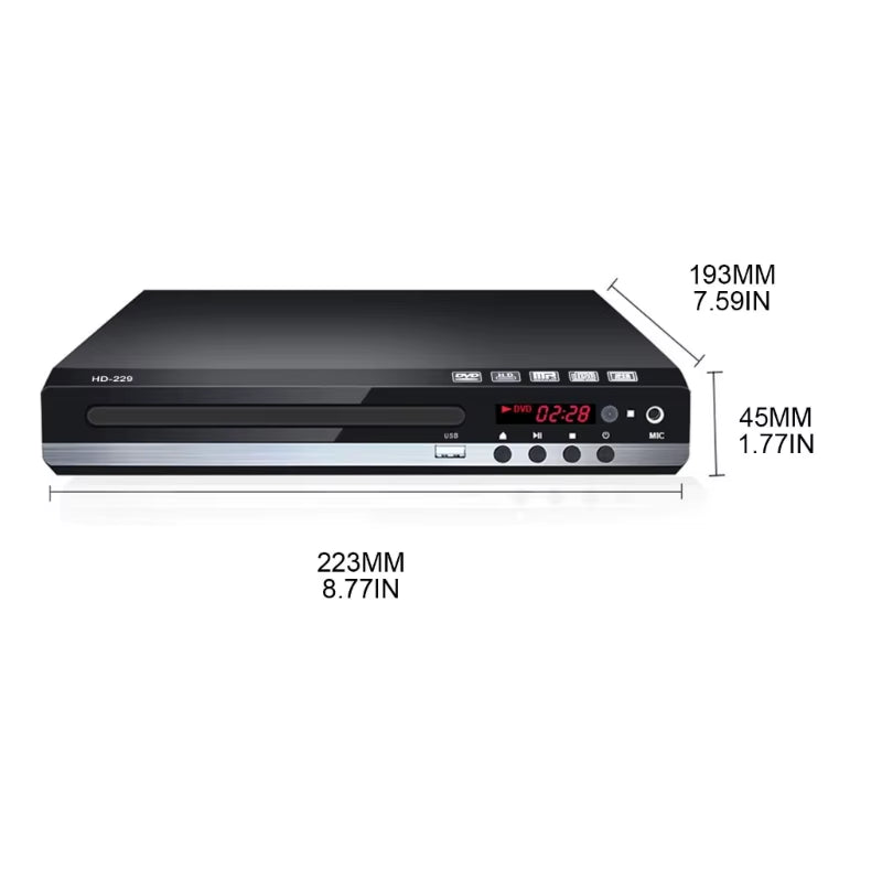 Home DVD Player Full High-Defination 1080P Digital Evd-Disc Player Support DVD SVCD CD-RW VCD