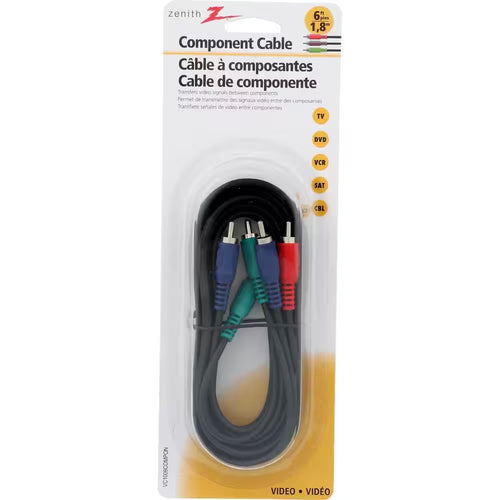 6 Ft. Video Component Cable, Black