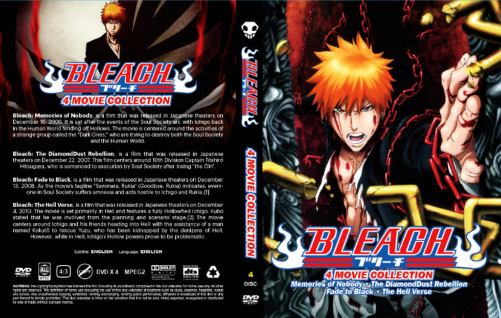 DVD Anime Bleach Complete Series Vol 1-366 + 4 Movies English DUBBED Box Set