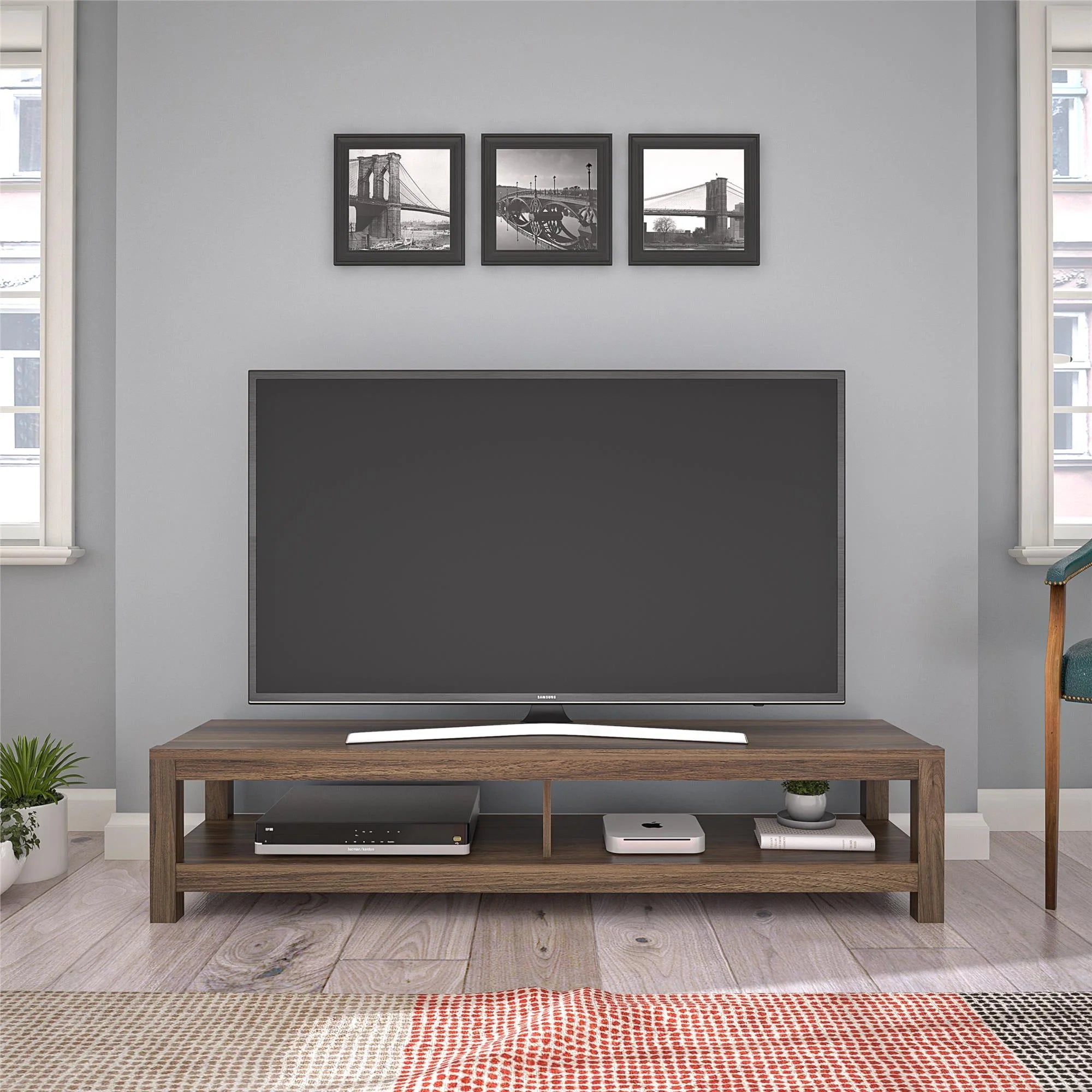 Parsons TV Stand for Tvs up to 65", Walnut