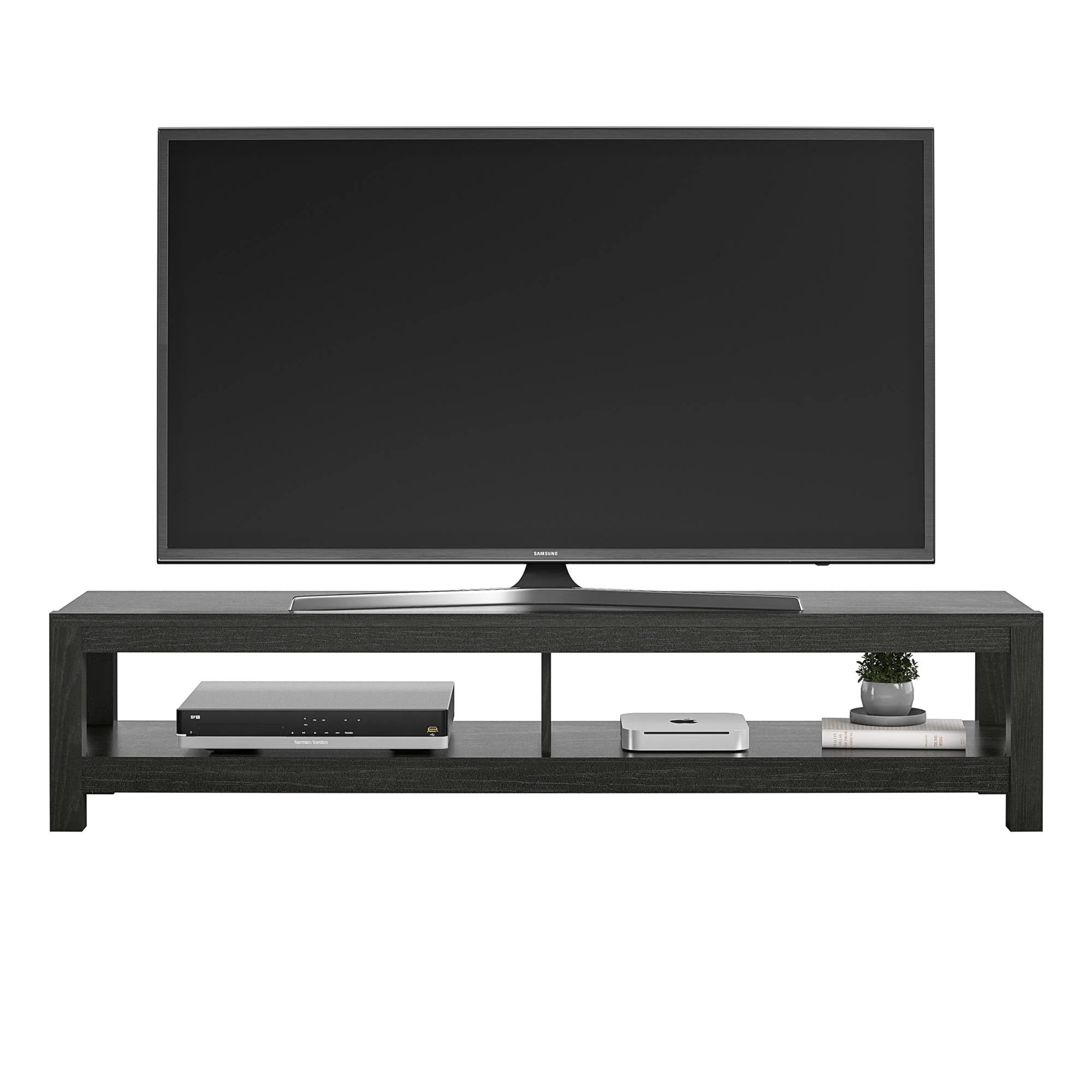 Parsons TV Stand for Tvs up to 65", Black Oak