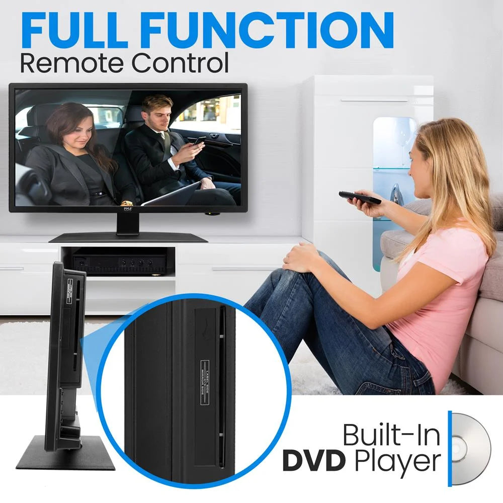 21.5 Inch 1080P LED RV Television Slim Flat Screen Monitor FHD Small TV 12/24 Volt Car Adapter