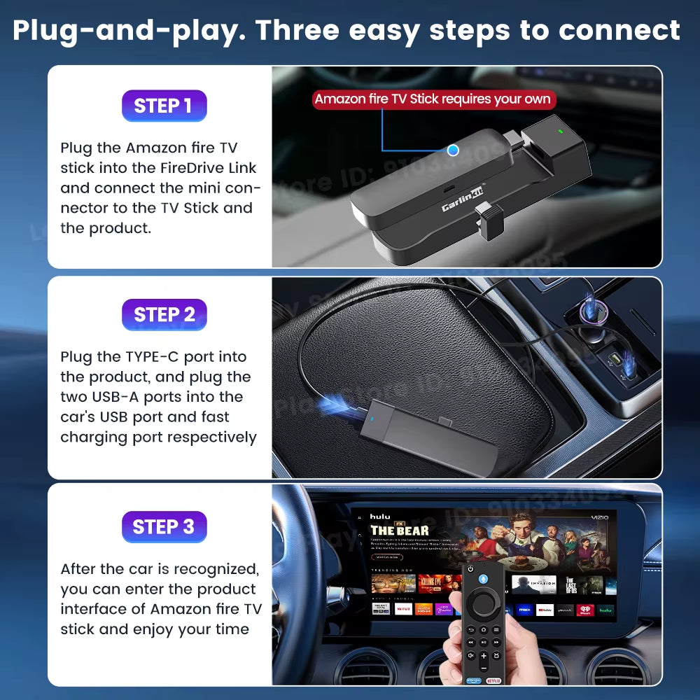 Supports Fire TV Stick Converter TV Streaming Box HDMI Wireless Carplay TV Adapter for Fire TV Stick HD 4K Max Lite