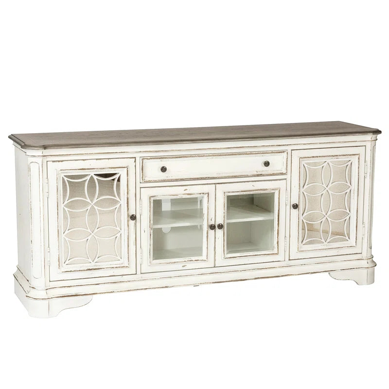 Colchester Antique 74" TV Console W/ Mirrored Doors