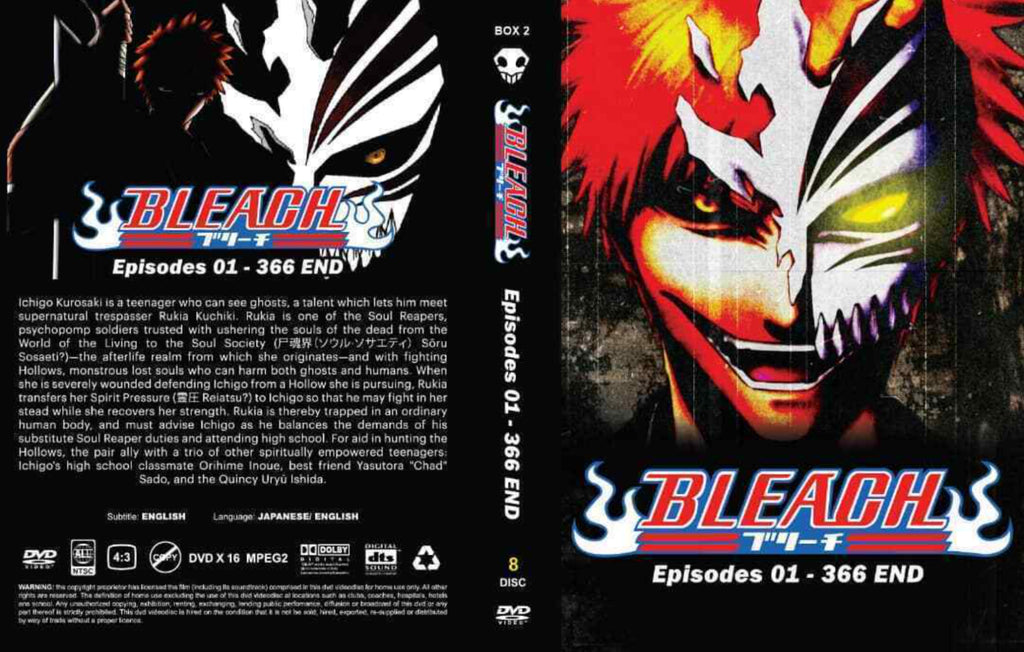 DVD Anime Bleach Complete Series Vol 1-366 + 4 Movies English DUBBED Box Set