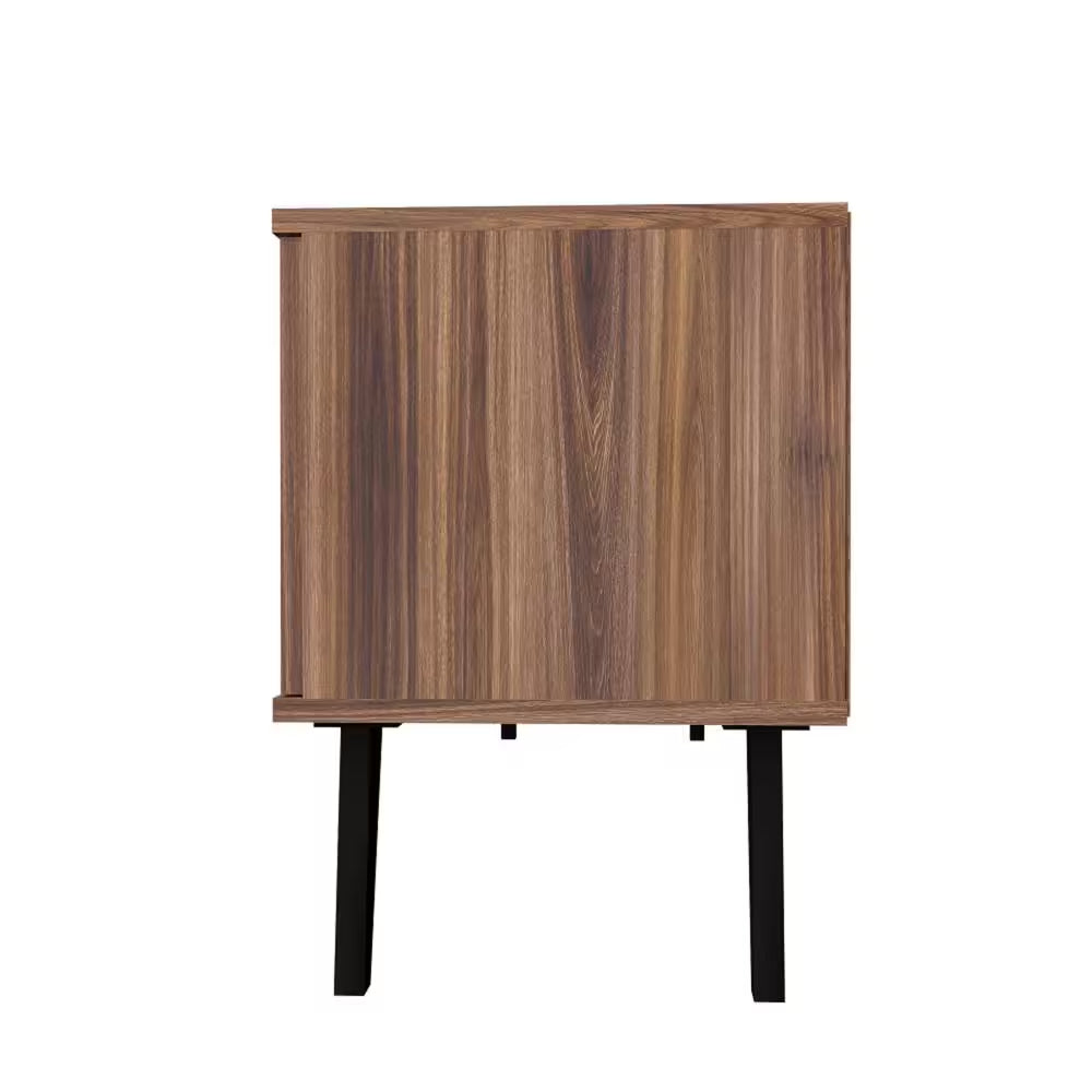 Saratoga 53.15 In. Nut Brown TV Stand Fits Tvs up to 50 In. with Storage Doors and Cable Management
