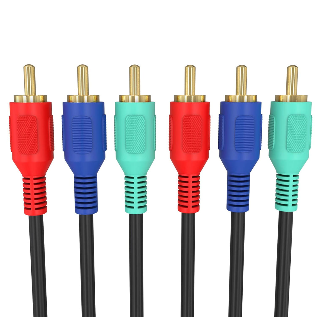 - 3-RCA Male to 3RCA Male RGB Component Video Cable for HDTV - 6 Feet