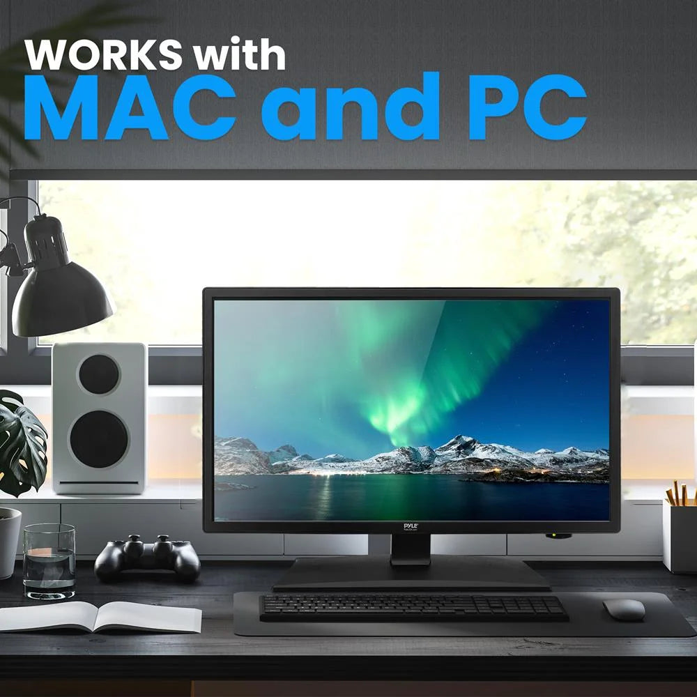 21.5 Inch 1080P LED RV Television Slim Flat Screen Monitor FHD Small TV 12/24 Volt Car Adapter