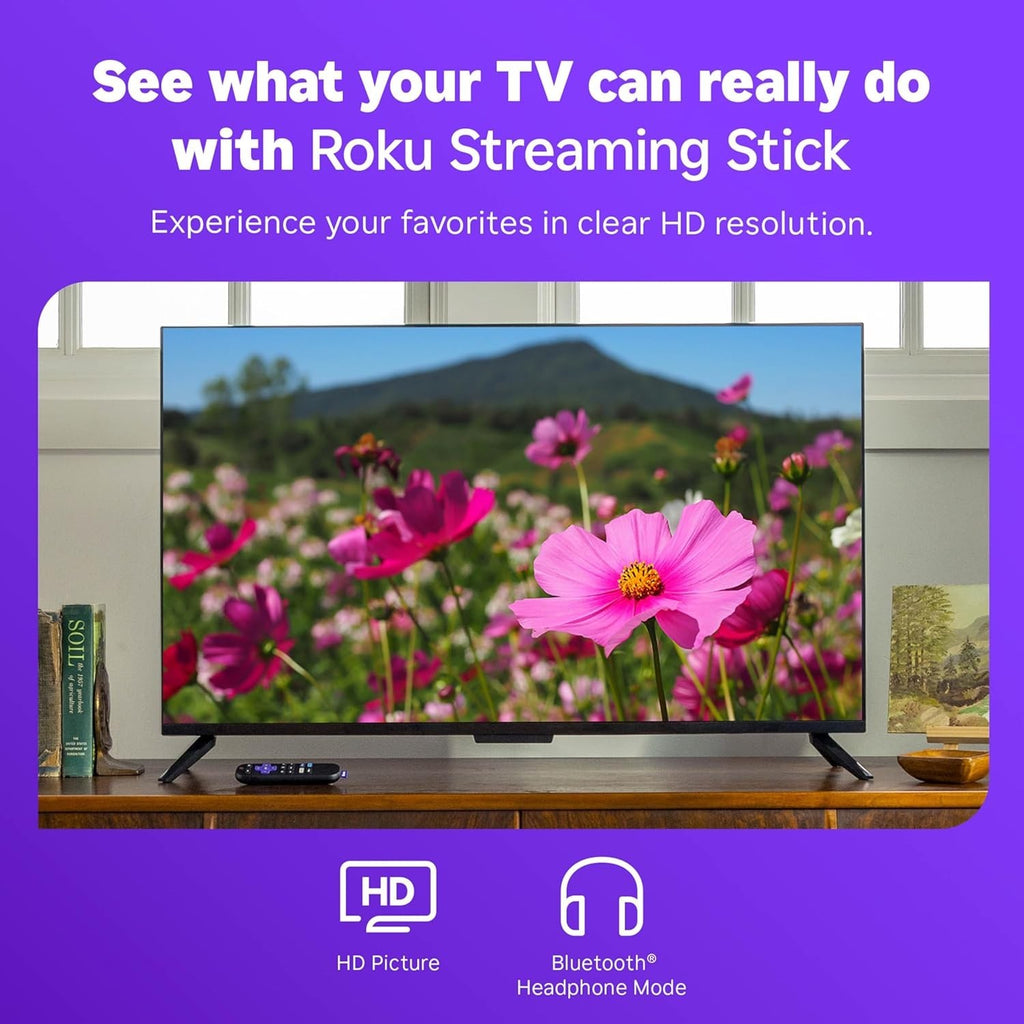 Roku Streaming Stick 2025 HD Roku Streaming Device for TV with Voice Remote