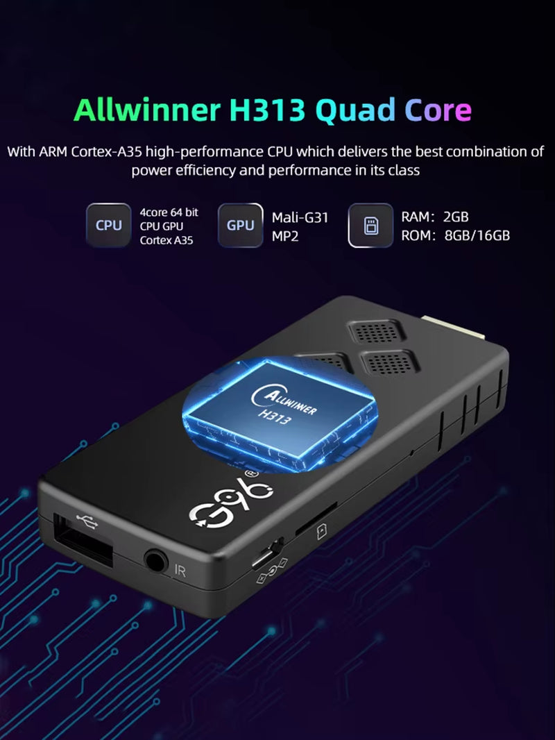 Original G96 TV Stick 8K Android13 Streaming Media 2GB 16GB Multi Language TV Dongle Allwinner H313 VS Amazon Fire Stick