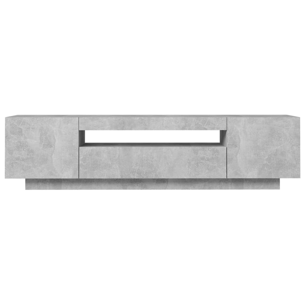 TV Cabinet with LED Lights Concrete Gray 63"X14"X16"