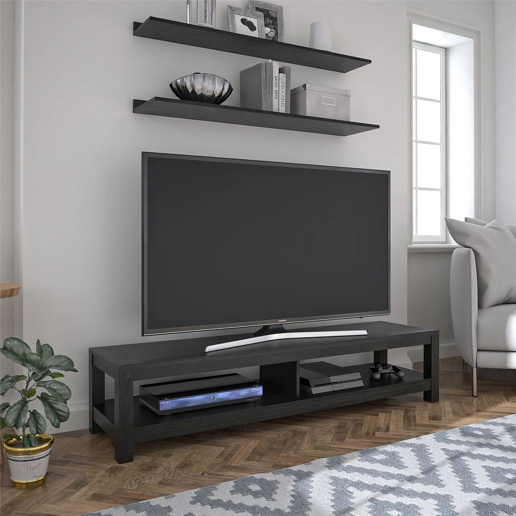 Parsons TV Stand for Tvs up to 65", Black Oak